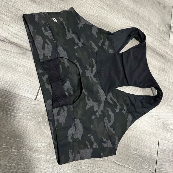Fabletics camouflage sports bra dark green grey XXL plus size pullover active - Picture 5 of 6